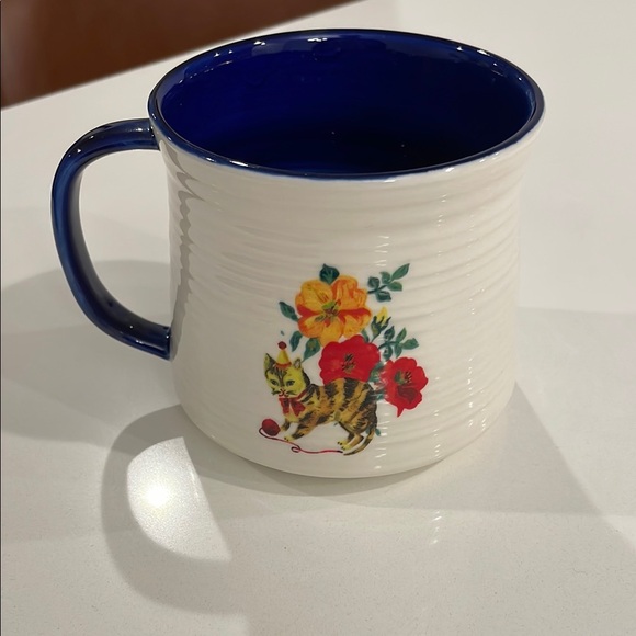 Anthropologie Floral Monogram Mug - Blue - Picture 2 of 4